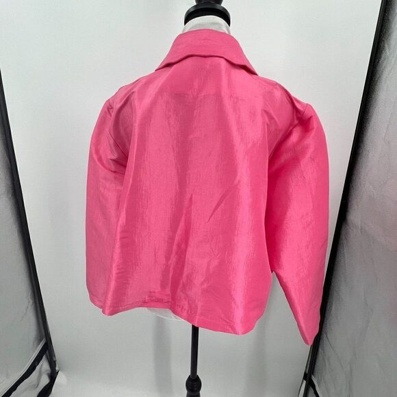 Kika Vargas L Pink Shimmer Scallop Pocket Jacket - Picture 8 of 16